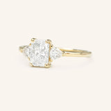 Stunning 1 CT Radiant Moissanite Engagement Ring With Three Stone Design 2