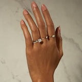 Stunning 0.12 TCW Round Moissanite Stones Open Wedding Bands 5