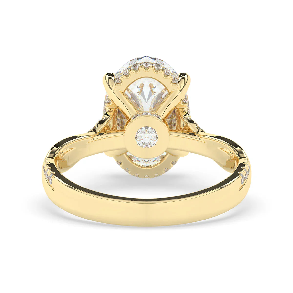 Stunning 3.0 CT Oval Moissanite Engagement Ring with Hidden Halo & Twisted Pave Design 3