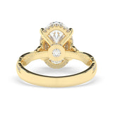 Stunning 3.0 CT Oval Moissanite Engagement Ring with Hidden Halo & Twisted Pave Design 3