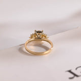 Stunning 1.0 - 2.0 CT Emerald Moissanite Engagement Ring With Cluster Design 10