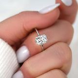Stunning 1.75 CT Radiant Moissanite Engagement Ring with Solitaire Design 6