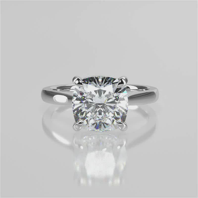 Stunning 2.80 CT Cushion Moissanite Engagement Ring with Solitaire Design 1