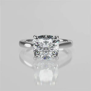 Stunning 2.80 CT Cushion Moissanite Engagement Ring with Solitaire Design