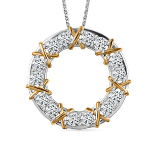 Round Cut Cubic Zirconia in 925 Sterling Silver Necklace