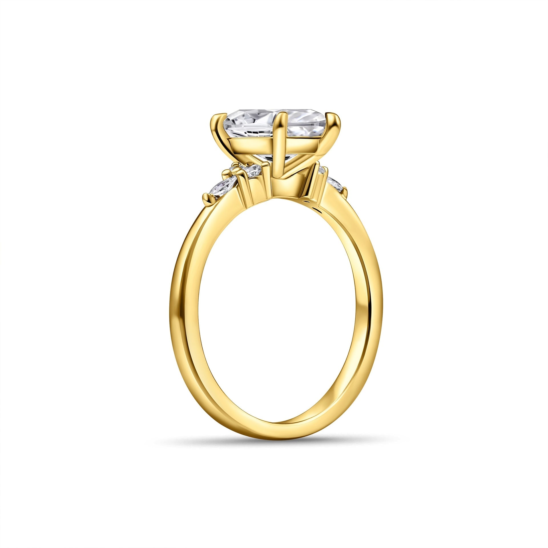 Stunning 2.5 CT Marquise Moissanite Engagement Ring in Cluster Design 2