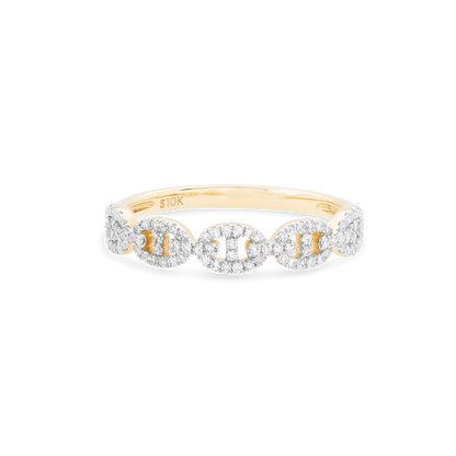 Stunning 0.21 TCW Round Moissanite Stones Linked Stones Wedding Bands 1
