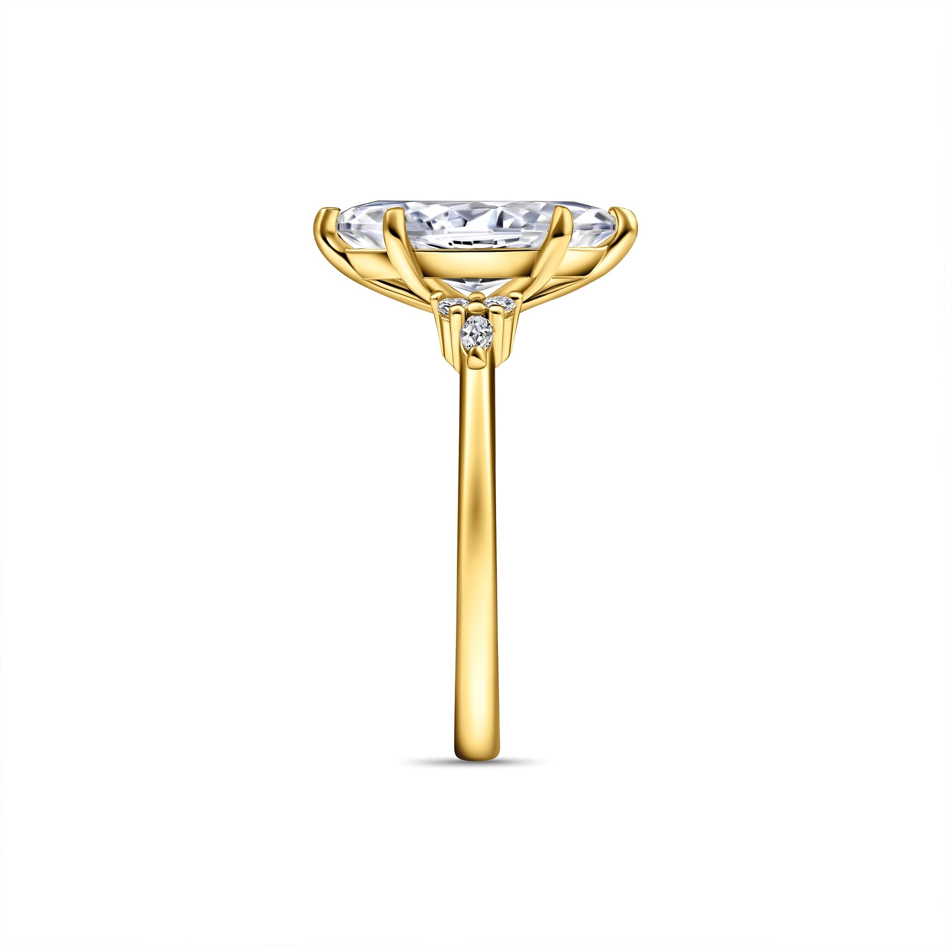 Stunning 2.5 CT Marquise Moissanite Engagement Ring in Cluster Design 3
