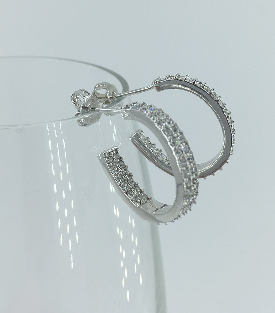 Round Cut Cubic Zirconia in 925 Sterling Silver Earrings 9