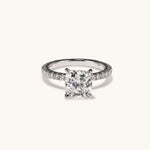 Stunning 2.61 CT Cushion Moissanite Engagement Ring with Pave Design 1