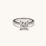 Stunning 2.61 CT Cushion Moissanite Engagement Ring with Pave Design 1