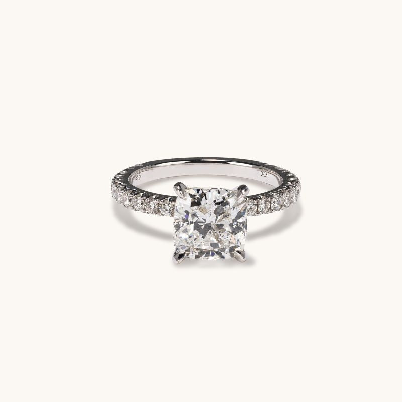 Stunning 2.61 CT Cushion Moissanite Engagement Ring with Pave Design 1