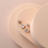1.50 TCW Princess Shape Moissanite Stud Earrings in Gold 1