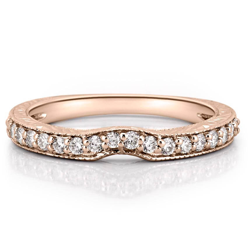 Stunning 0.30 CT Round Moissanite Stones Vintage Wedding Band 5