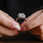 Stunning 1.0 - 2.0 CT Cushion Moissanite Engagement Ring With Pave & Halo Design 7