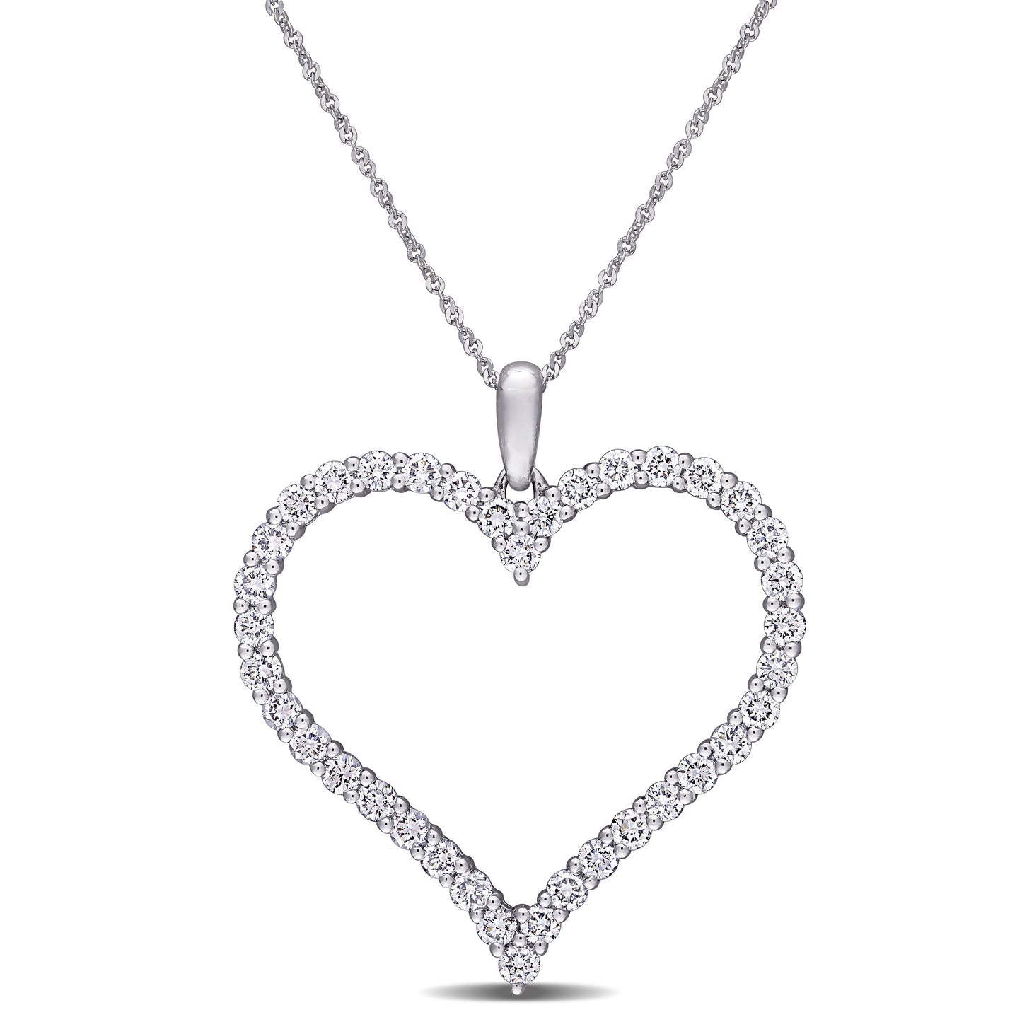 Round Cut Cubic Zirconia in 925 Sterling Silver Necklace 8