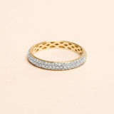 Stunning 0.27 TCW Round Moissanite Stones Full Eternity Wedding Bands 1