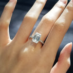 Emerald Pave Lab Grown Diamond Engagement Ring