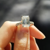 Emerald Pave Lab Grown Diamond Engagement Ring