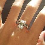 Emerald Pave Lab Grown Diamond Engagement Ring