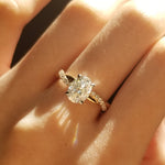 Oval Criss Cross Pave Lab Grown Diamond Engagement Ring