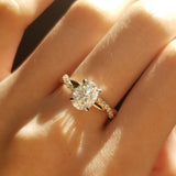 Oval Criss Cross Pave Lab Grown Diamond Engagement Ring