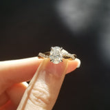 Oval Criss Cross Pave Lab Grown Diamond Engagement Ring