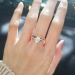 Oval Criss Cross Pave Lab Grown Diamond Engagement Ring