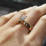 Oval Criss Cross Pave Lab Grown Diamond Engagement Ring