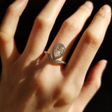 Pear Halo & Pave Lab Grown Diamond Engagement Ring