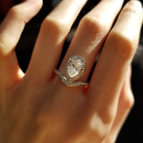 Pear Halo & Pave Lab Grown Diamond Engagement Ring