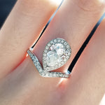 Pear Halo & Pave Lab Grown Diamond Engagement Ring