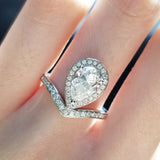 Pear Halo & Pave Lab Grown Diamond Engagement Ring