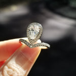 Pear Halo & Pave Lab Grown Diamond Engagement Ring
