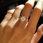 Round Criss Cross Pave Lab Grown Diamond Engagement Ring
