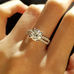 Round Criss Cross Pave Lab Grown Diamond Engagement Ring