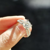 Round Criss Cross Pave Lab Grown Diamond Engagement Ring