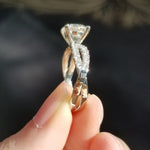 Round Criss Cross Pave Lab Grown Diamond Engagement Ring
