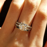 Round Criss Cross Pave Lab Grown Diamond Engagement Ring
