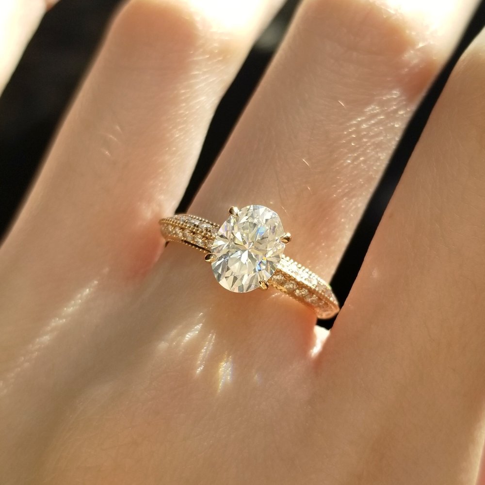 Oval Pave Lab Grown Diamond Engagement Ring