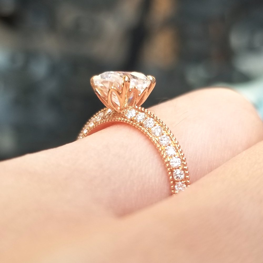 Oval Pave Lab Grown Diamond Engagement Ring