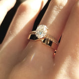 Oval Pave Lab Grown Diamond Engagement Ring