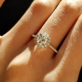 Round Halo & Pave Lab Grown Diamond Engagement Ring