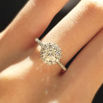 Round Halo & Pave Lab Grown Diamond Engagement Ring