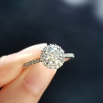 Round Halo & Pave Lab Grown Diamond Engagement Ring
