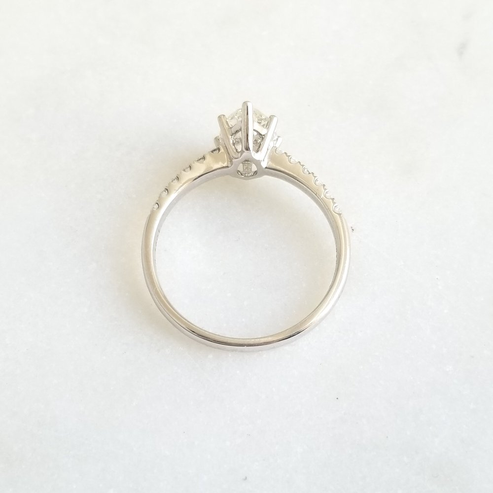 1.01 CT Pear Cut Pave CVD E/VS1 Diamond Engagement Ring 4