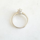 1.01 CT Pear Cut Pave CVD E/VS1 Diamond Engagement Ring 4