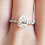 1.01 CT Pear Cut Pave CVD E/VS1 Diamond Engagement Ring 3