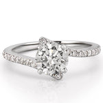 Stunning 0.50-1.50 CT Round Moissanite Engagement Ring With Swirl Design 1