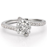 Stunning 0.50-1.50 CT Round Moissanite Engagement Ring With Swirl Design 1